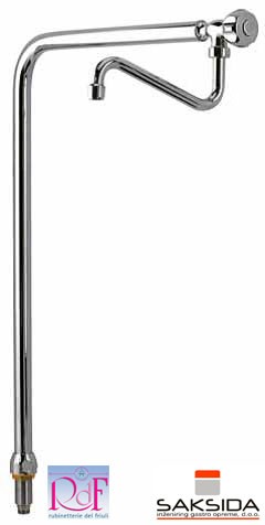 Mešalna baterija namizna visoka s podaljšanim grlom HV za termične bloke Rubinetterie Saksida