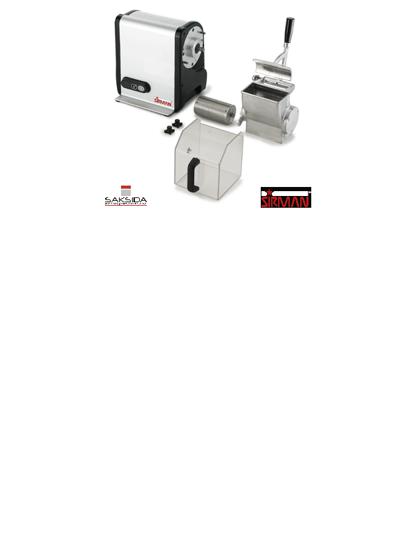 Pogonska enota, ribalni valj in potiskač za ribanje trdega sira in oreščkov Dakota GF Sirman Saksida